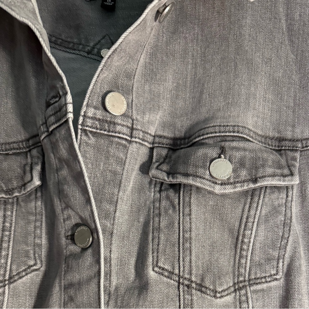 Liverpool Gray Jean Jacket stretch. Women’s 1x